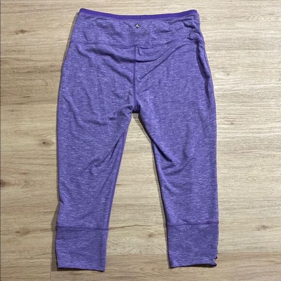 PrAna Purple Heathered Tori Capri Leggings Yoga Capri Size Large - Picture 16 of 16